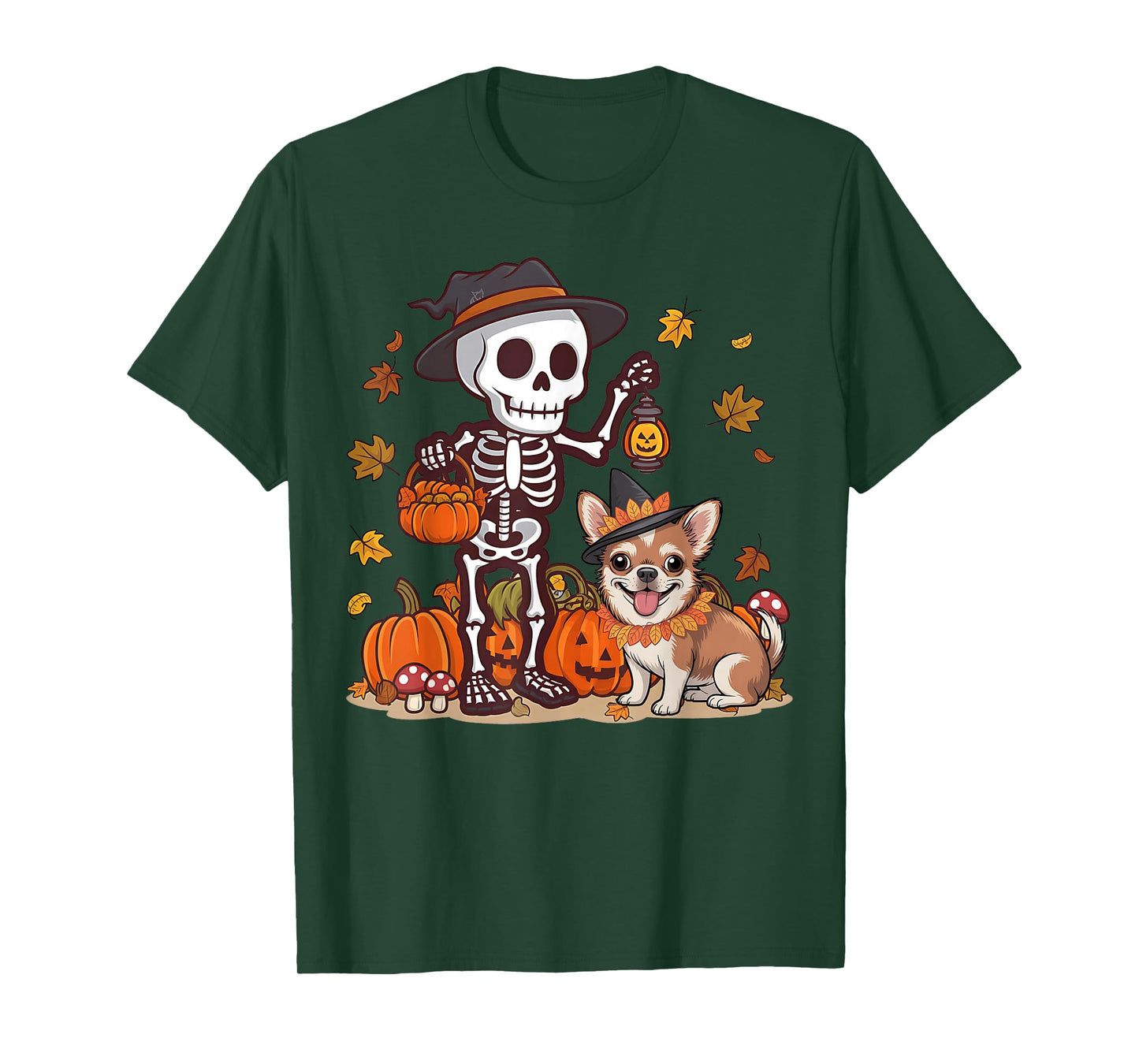 Funny Chihuahua Skeleton Spooky Dog Lover Halloween T-Shirt