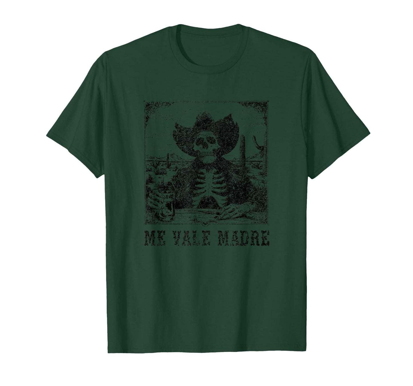 ME VALE MADRE Charro Calaca Skull T-Shirt