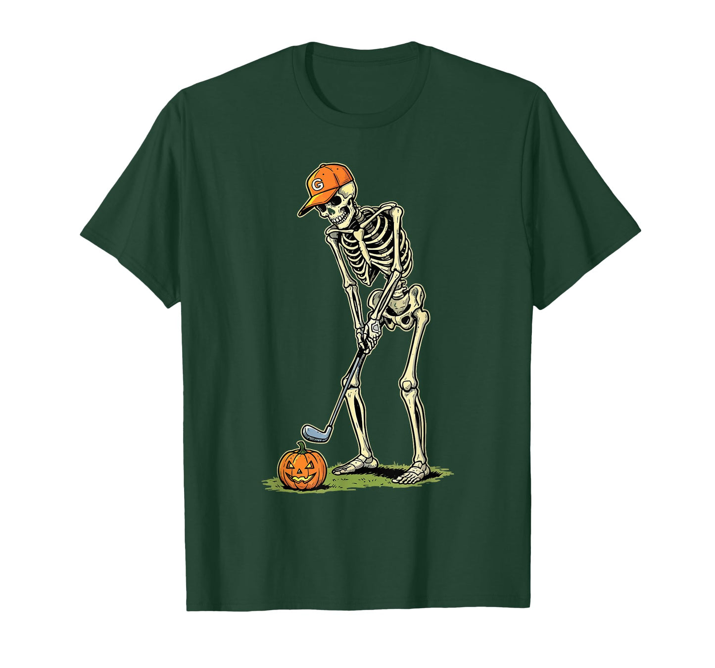 Retro Skeleton Golf Halloween Golfer Golf Player Funny Dad T-Shirt