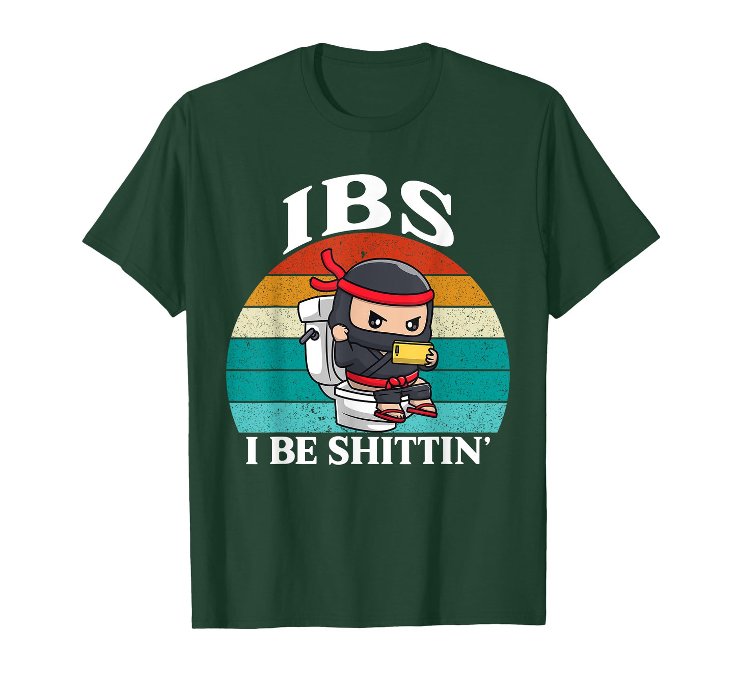 IBS I Be Shittin' Shirt - Funny Retro Ninja Playing Phone T-Shirt