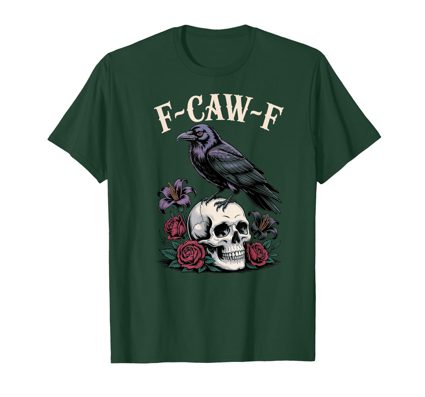 Funny F-CAW-F Crow Black Crow F-Caw-F Graphic for Halloween T-Shirt