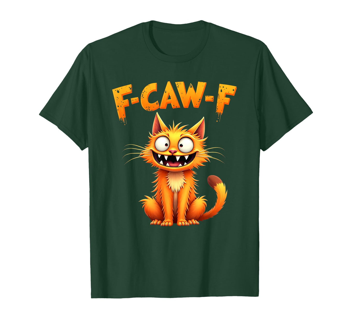 F-Caw-F Funny Crazy Cat Humor Spooky Vintage T-Shirt