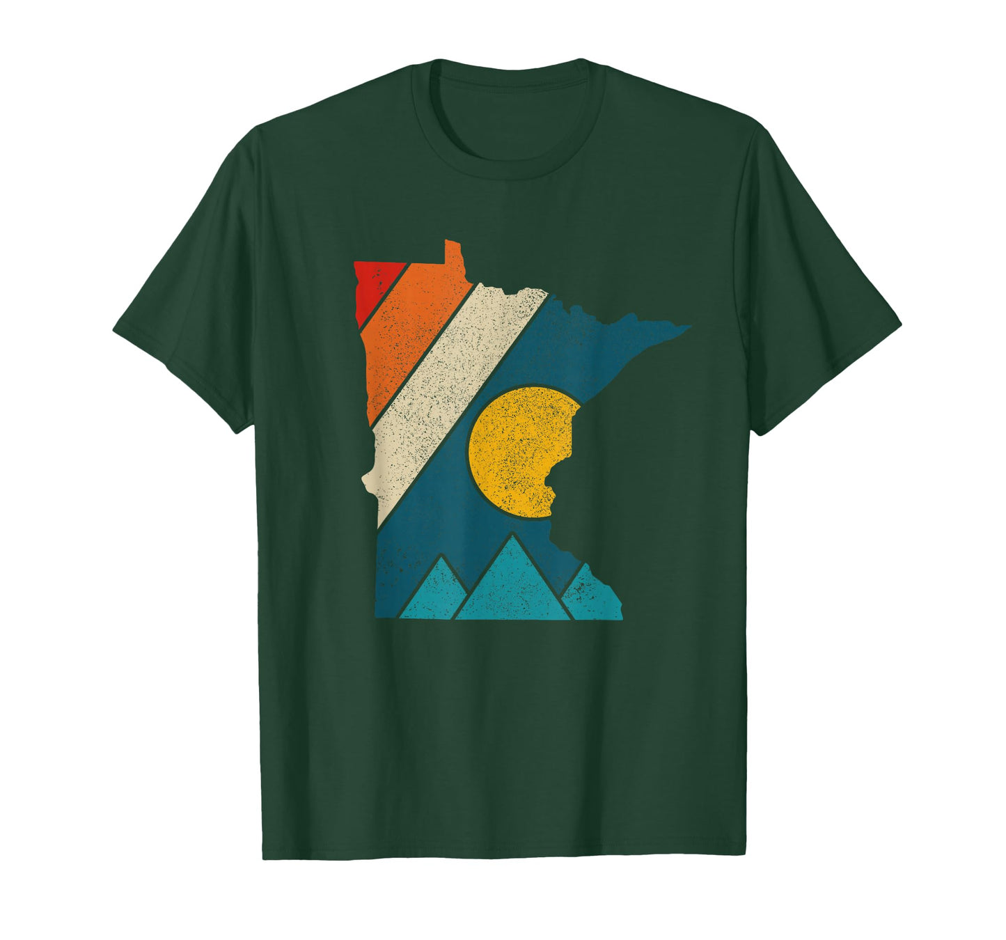 Minnesota Vintage State Map Mountains Hiking Pride Gift T-Shirt