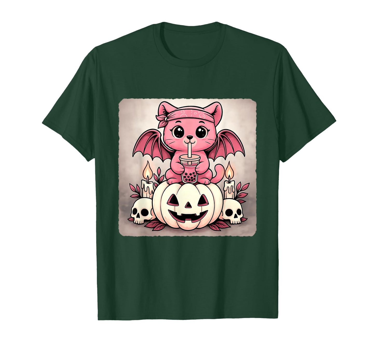 Cougar Bat Kawaii Pastel Goth Creepy Cute Skeleton T-Shirt