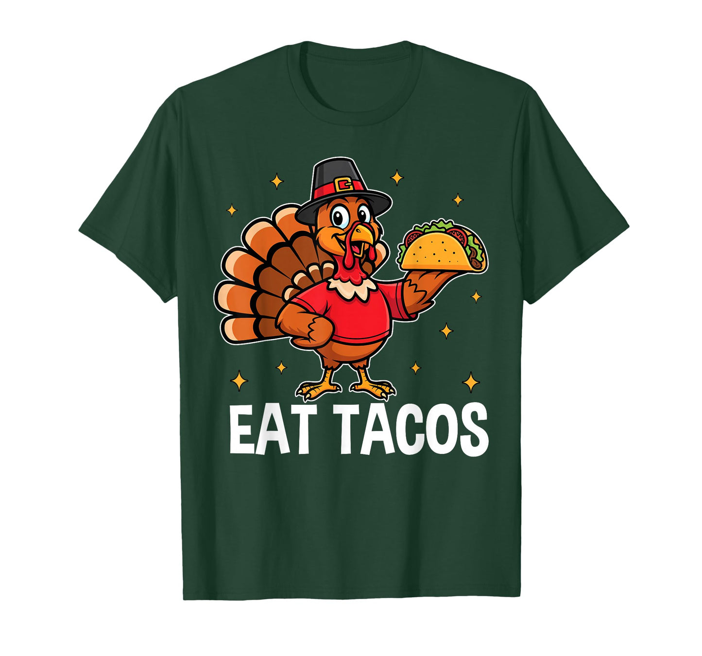 Thanksgiving Funny Turkey Eat Tacos Mexican Fun T-Shirt