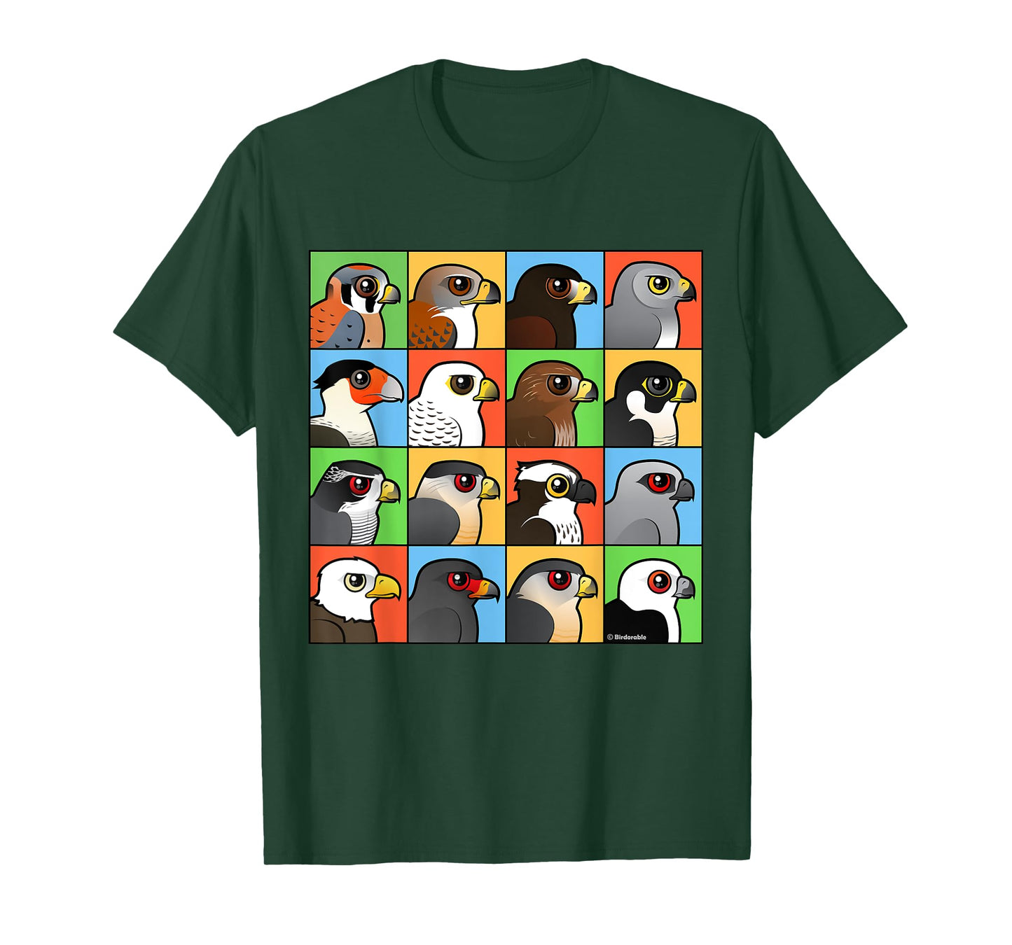 Birds of Prey T-Shirt with 16 Different Birdorable Raptors T-Shirt