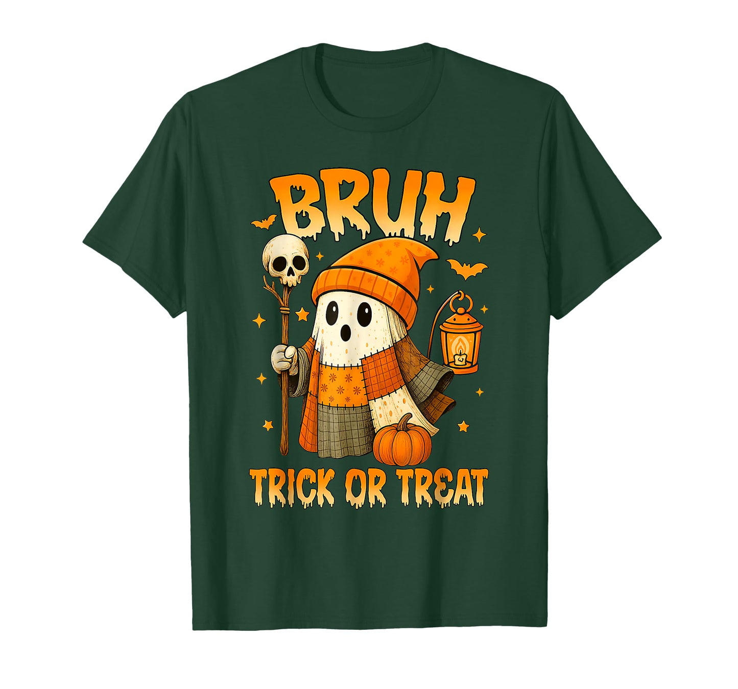 Bruh Trick or Treat Funny Cute Ghost Meme Halloween Costume T-Shirt