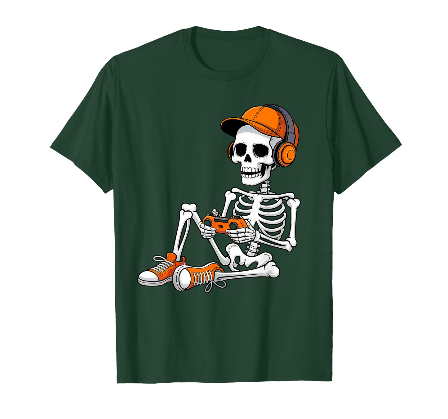 Funny Halloween Skeleton Gamer Video Gaming Boys Men Kids T-Shirt