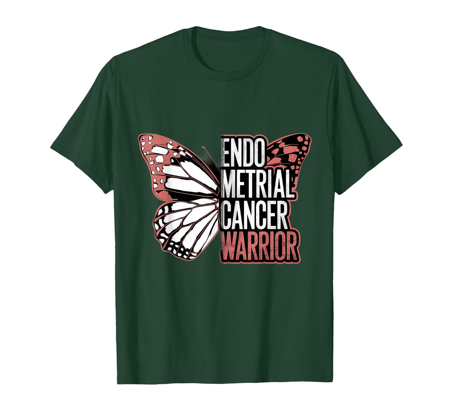 Endometrial Cancer Awareness Peach Ribbon T-Shirt