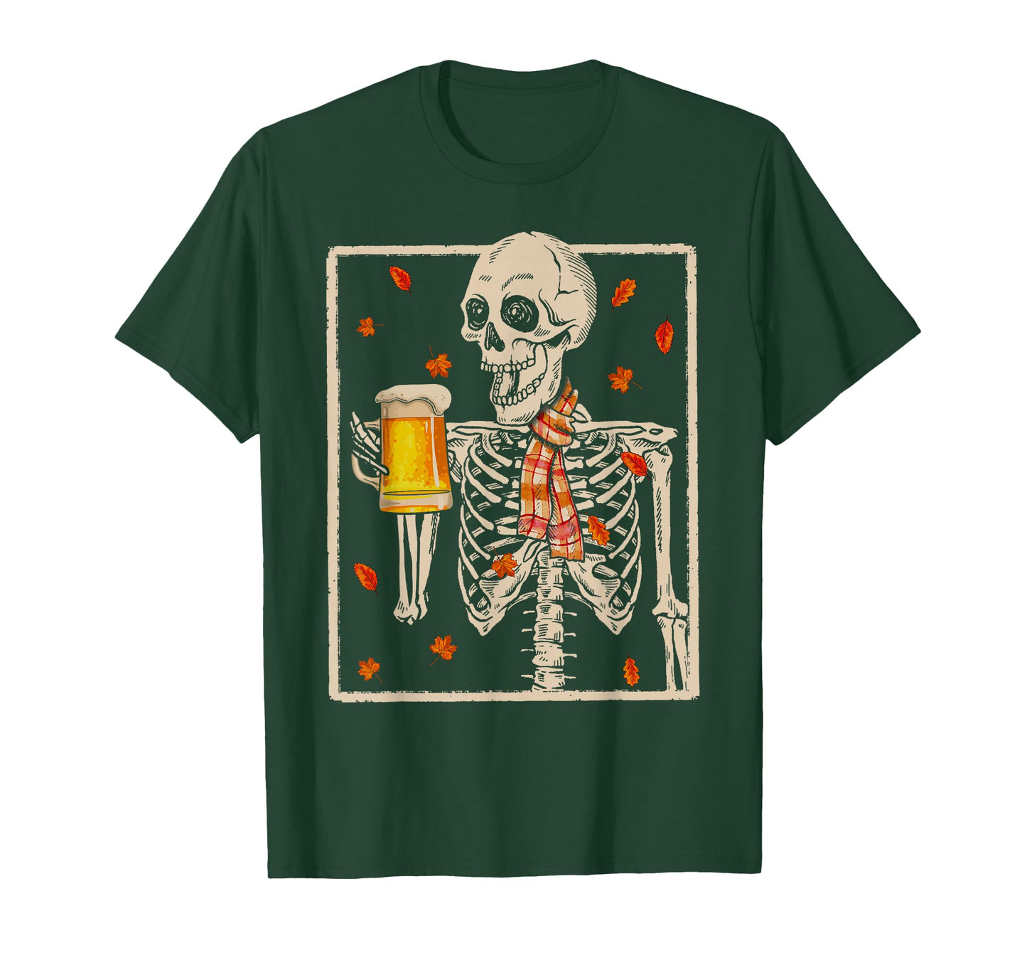 Skeleton Drink Beer Spooky Season Fall Halloween Costume T-Shirt