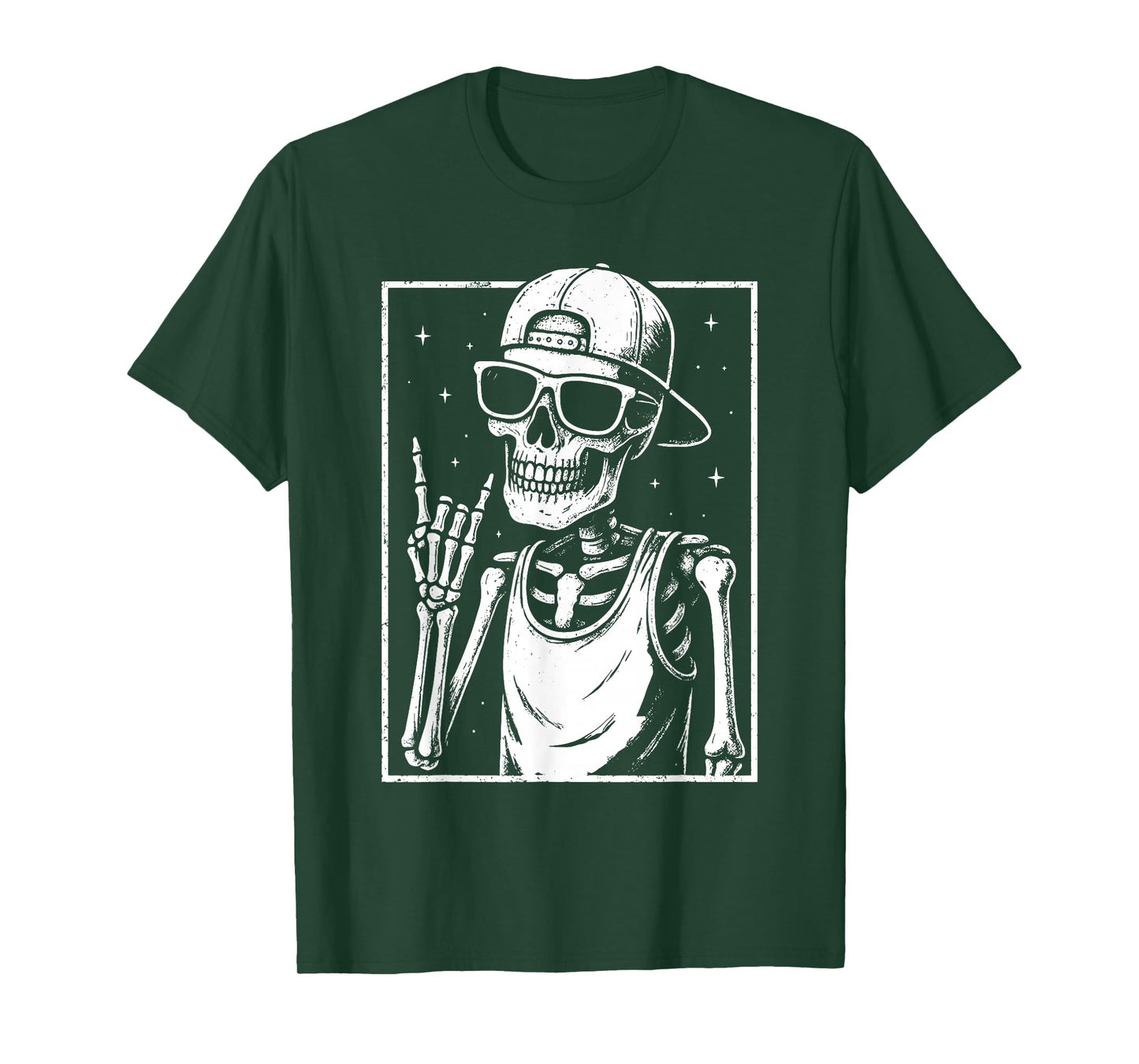 Funny Skeleton Costume Cool Rock Hand Music Lover Halloween T-Shirt