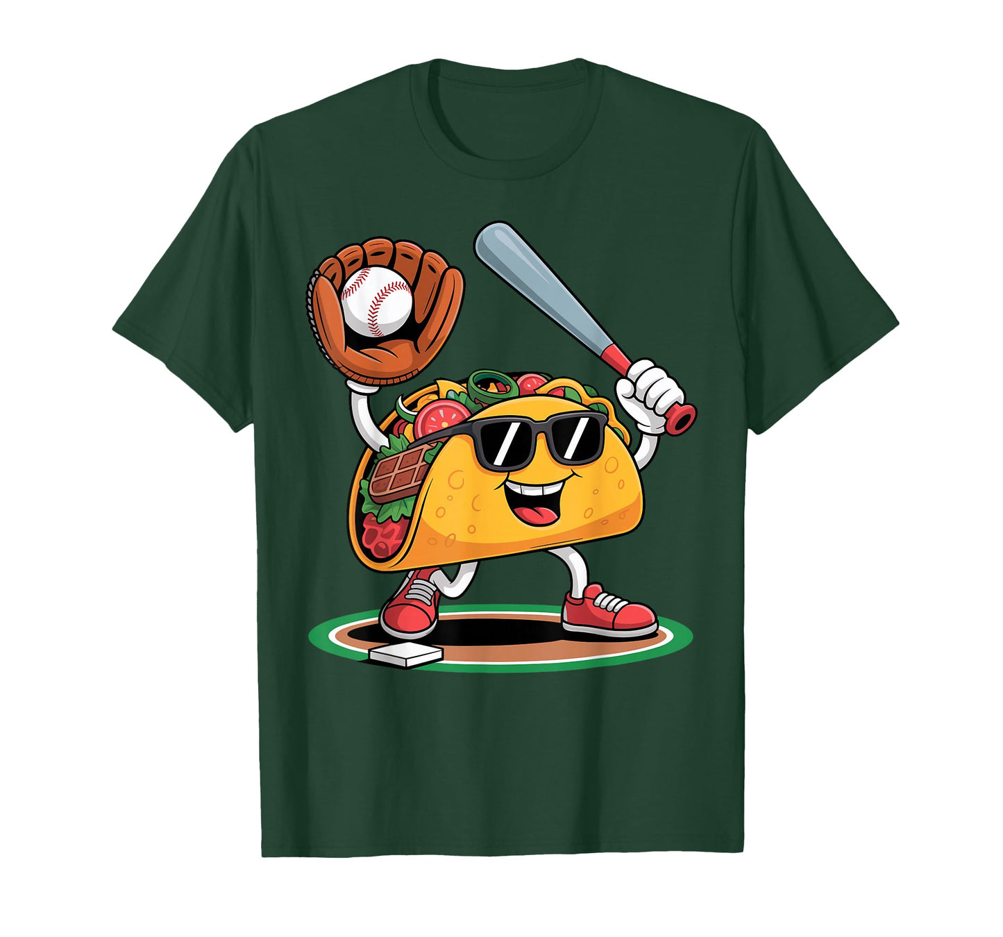 Funny Taco Baseball Player Tee Coach Dad Fan Sport Lover T-Shirt