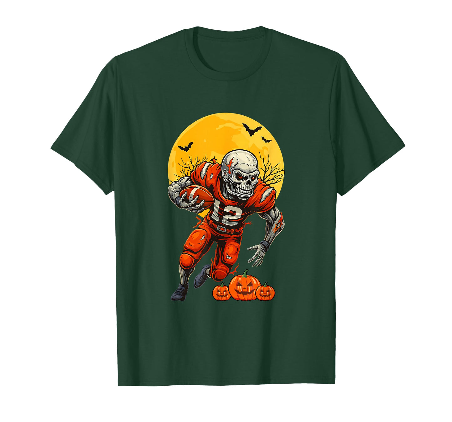 American Football Skeleton Halloween Men Boys Football Fan T-Shirt