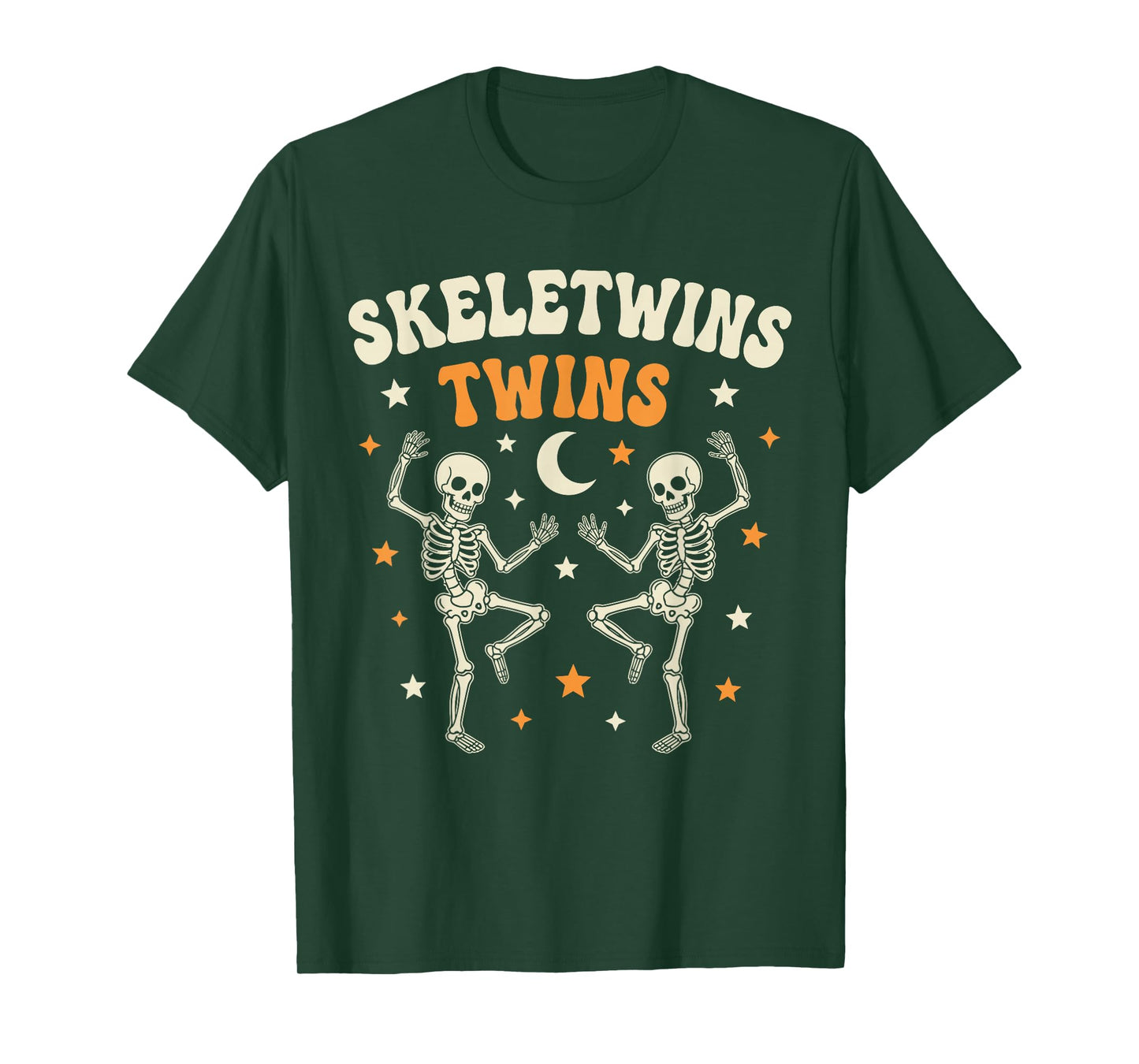 Twins Halloween Matching Funny Dancing Skeletons Skeletwins T-Shirt