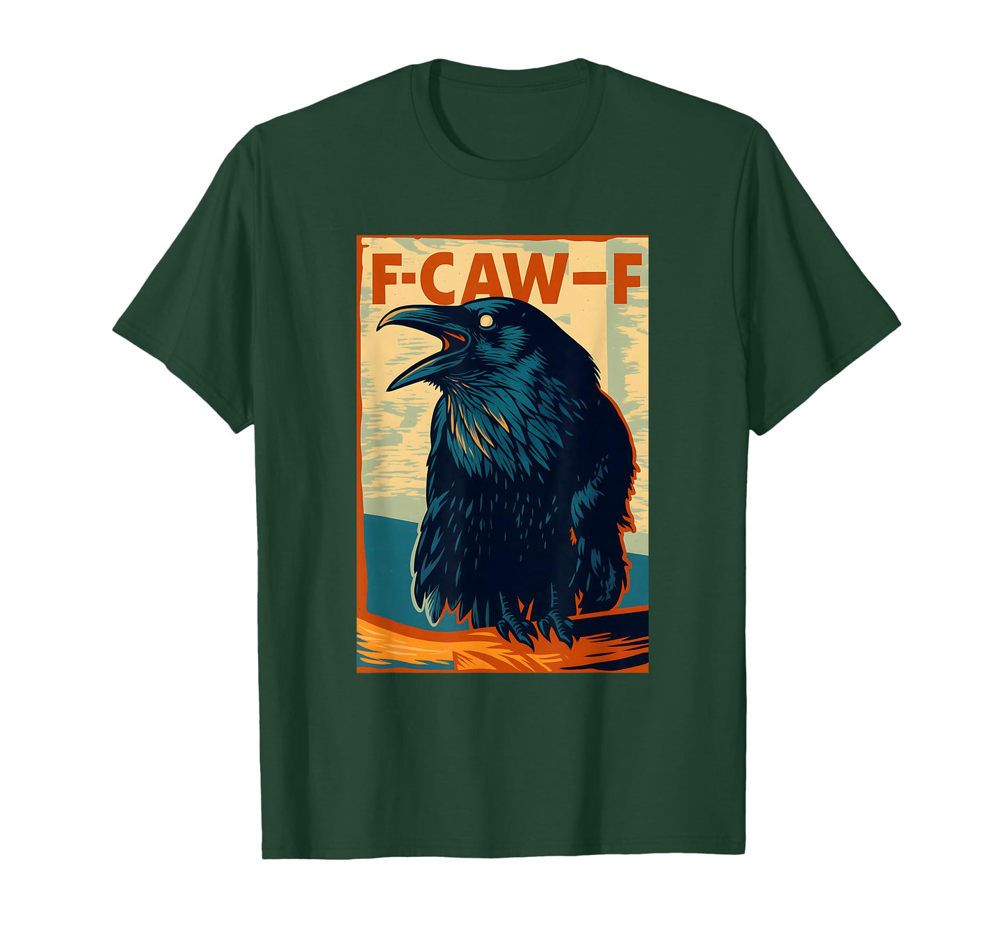 Funny Black Crow Bird with F-Caw-F Saying T-Shirt