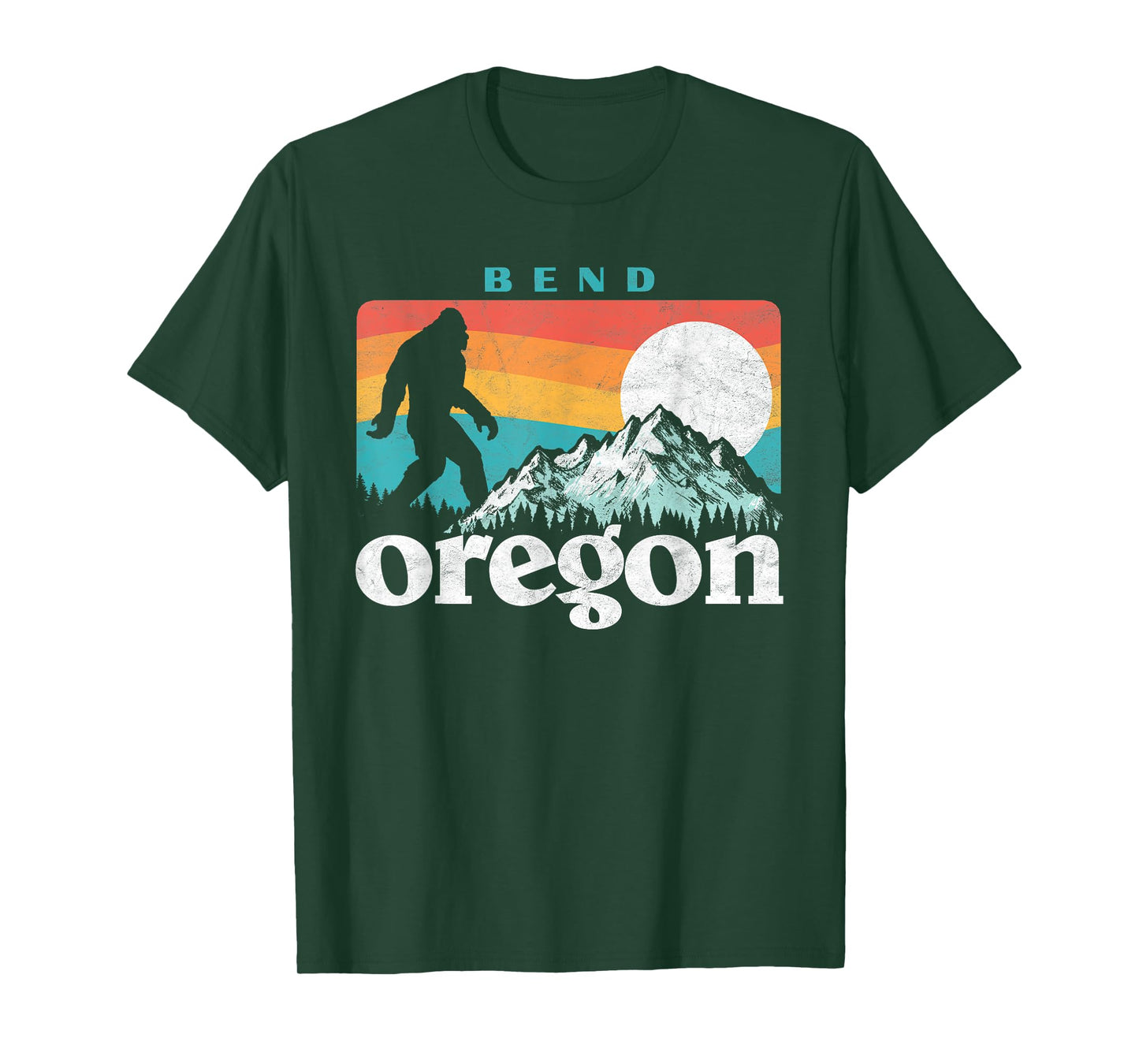 Bend Oregon Retro 80s Bigfoot Mountains T-Shirt