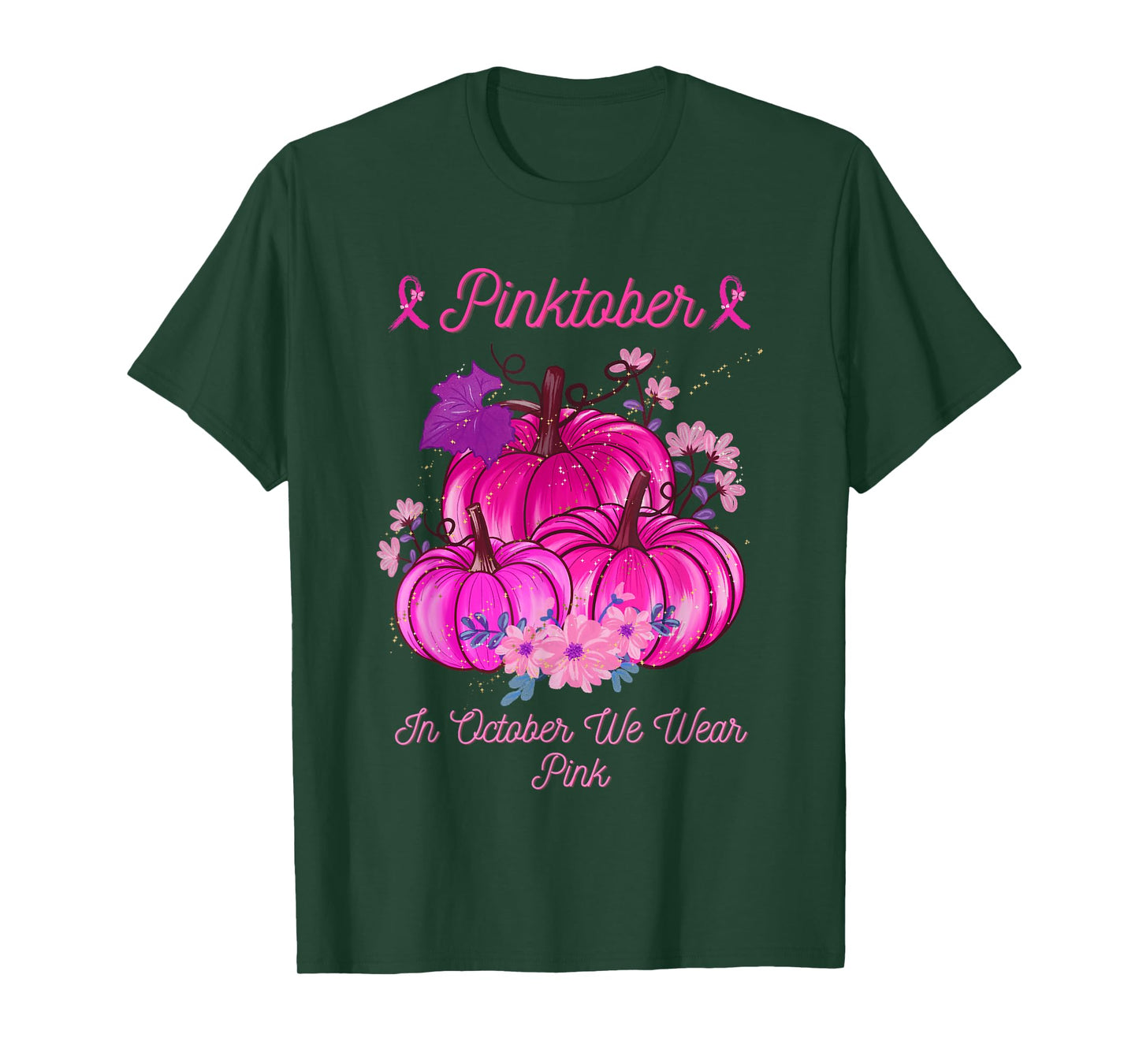 PINKTOBER Pink October Breast Cancer Awareness Ribbon Tee T-Shirt