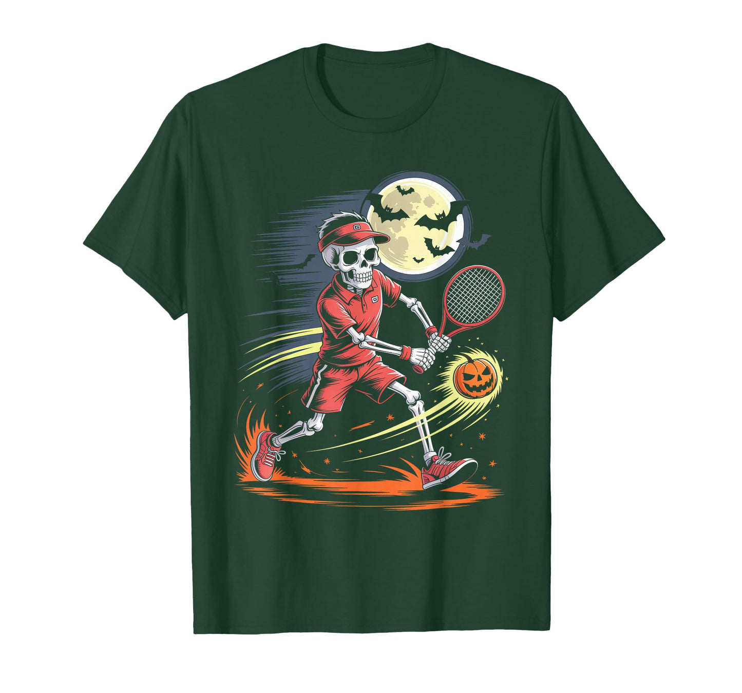 Skeleton Tennis Halloween - Spooky Season Tennis Player T-Shirt