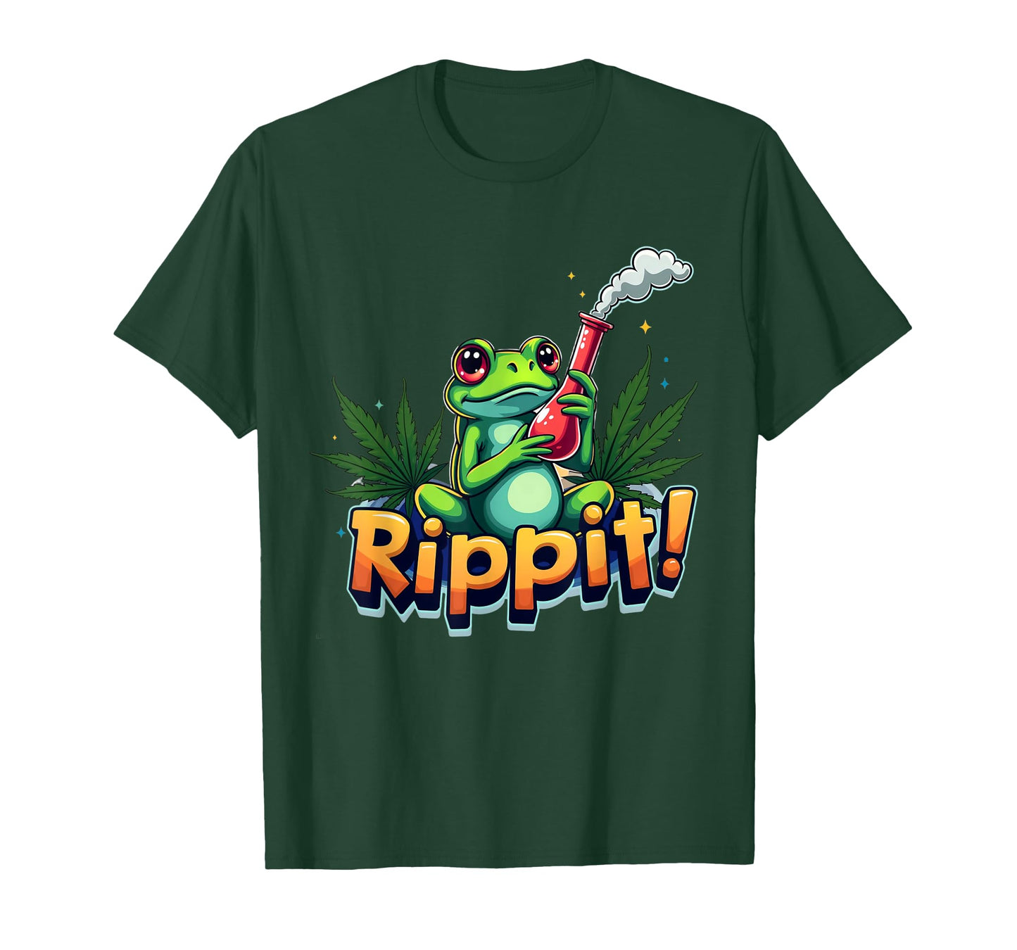 Rippit! Marijuana Bong Smoking Tree Frog T-Shirt