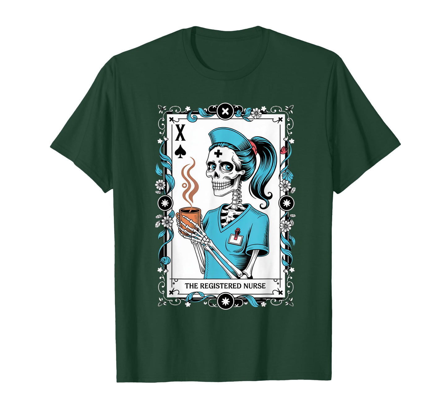 The Nurse Skeleton Tarot Card Funny Nursing Nurse RN LPN NP T-Shirt