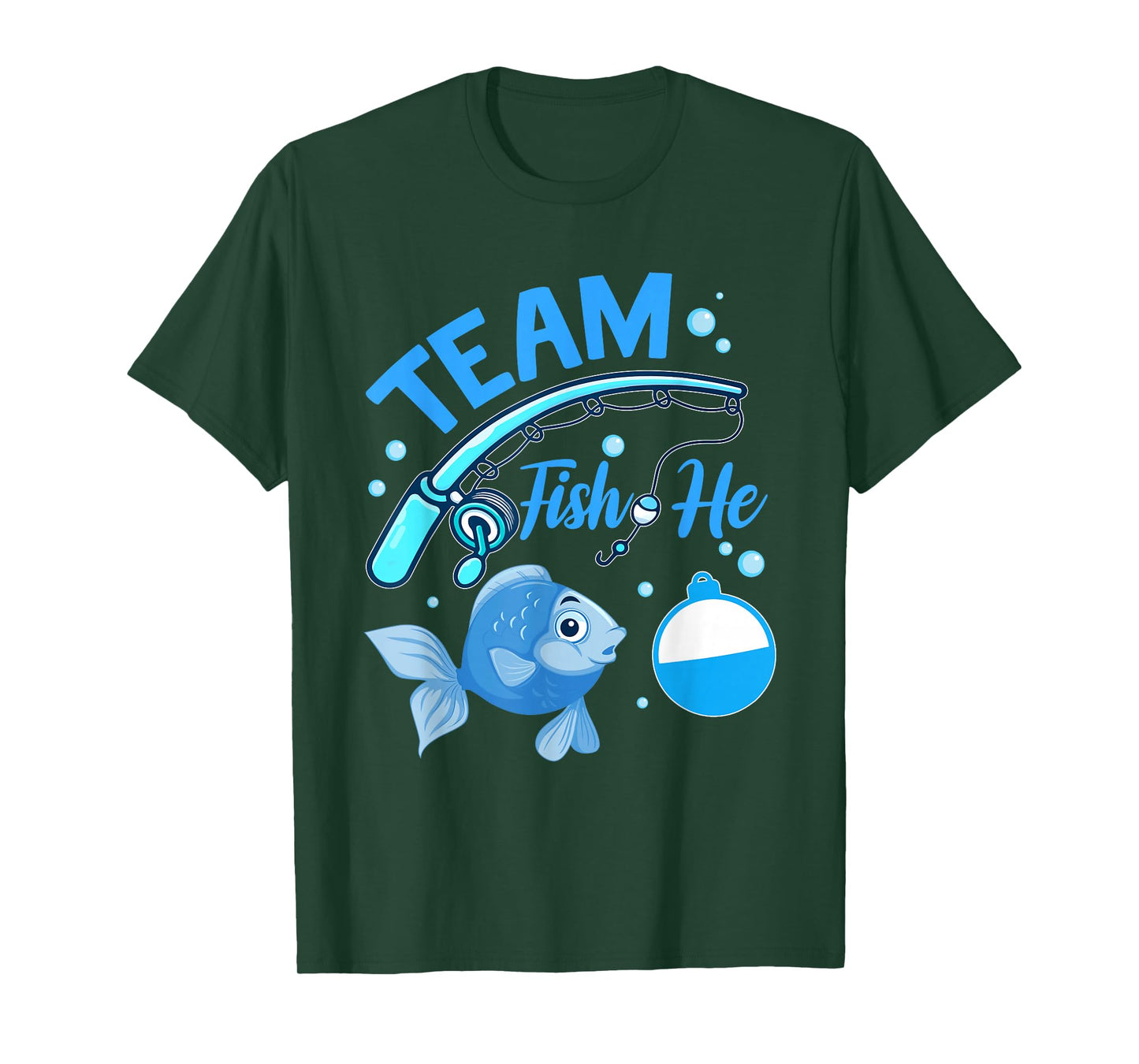 Team Fish He Fishing Gender Reveal Party Announcemen T-Shirt