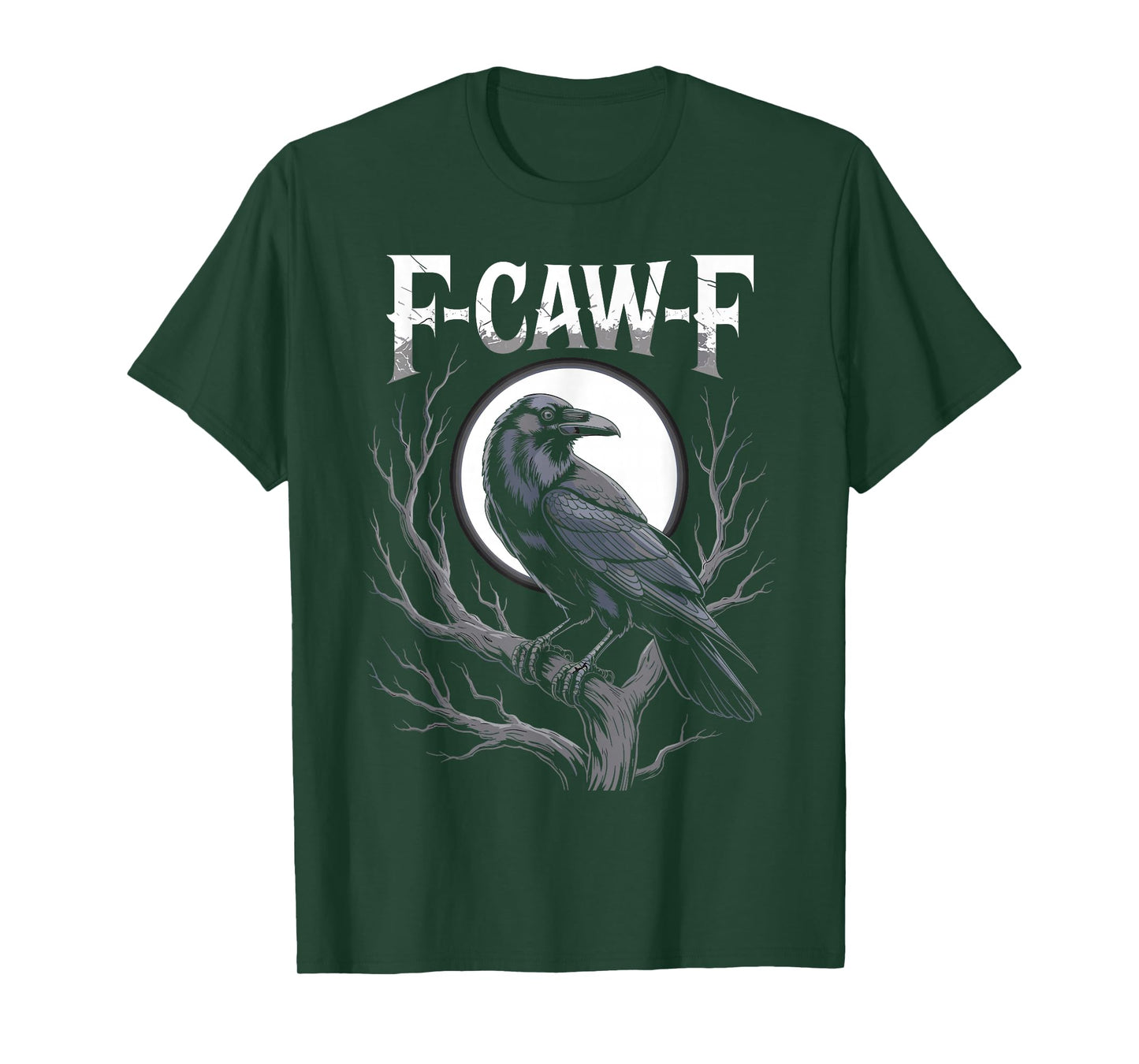 F CAW F Retro Crow Funny Adult Humor Halloween T-Shirt