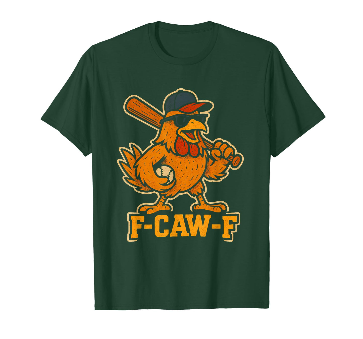 Baseball F Caw F Rooster Funny Chicken Fcawf Bird Fawk Off T-Shirt