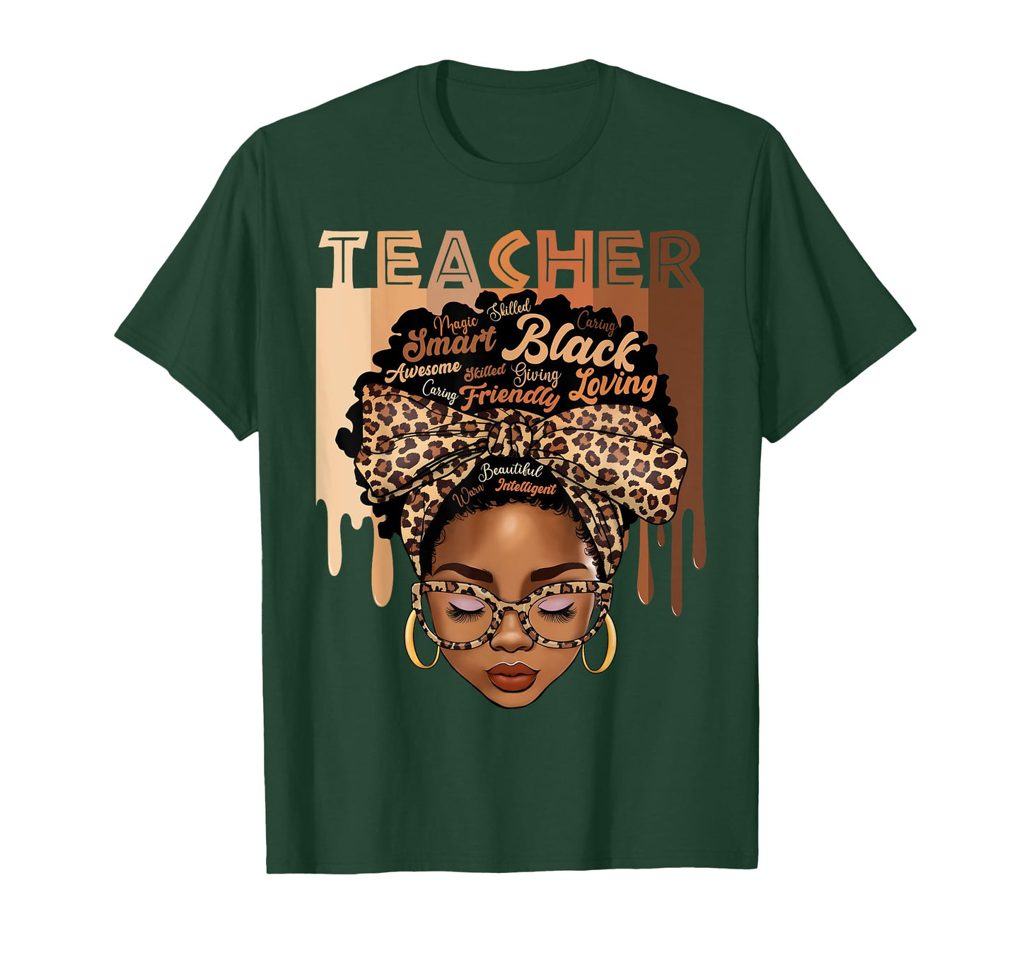 Black Teacher Magic Black History Month Afro Hair Melanin T-Shirt