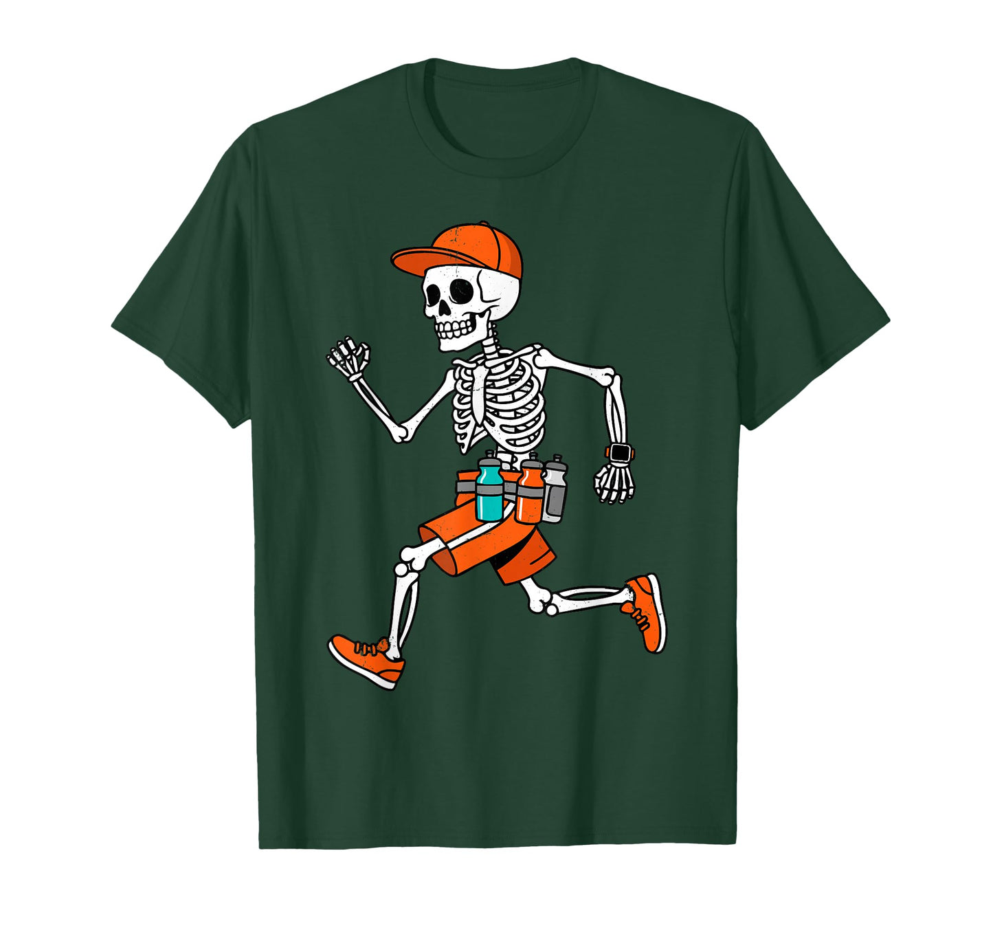 Halloween Skeleton Marathon Runner Running Boys Men T-Shirt