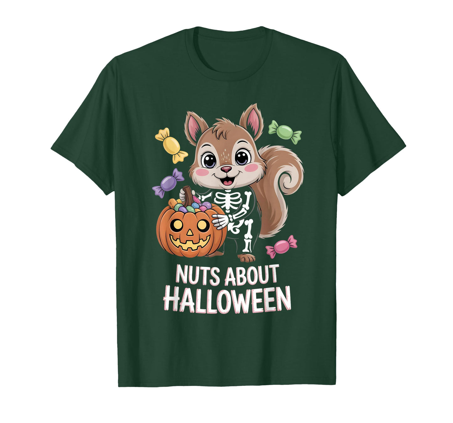 Nuts About Halloween – Cute Skeleton Squirrel T-Shirt