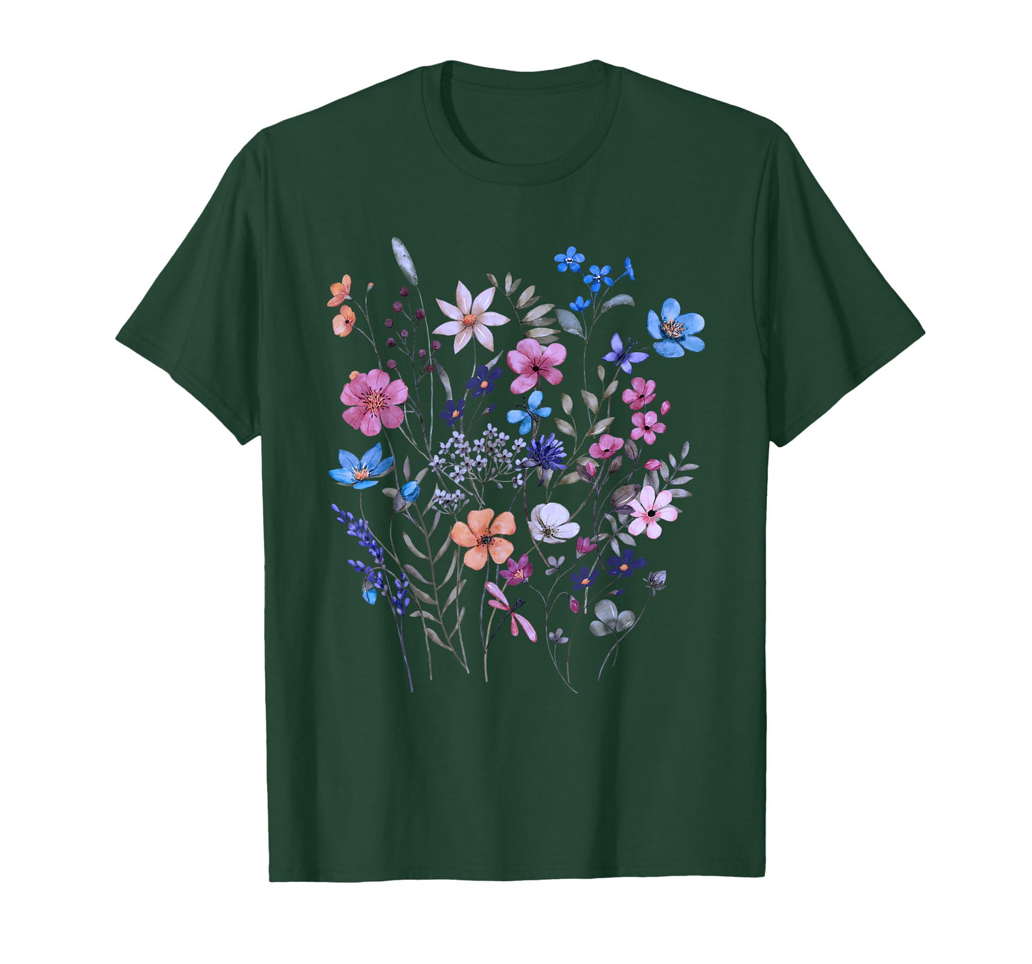 Vintage Flowers Women Wildflower Graphic Floral Gardening T-Shirt