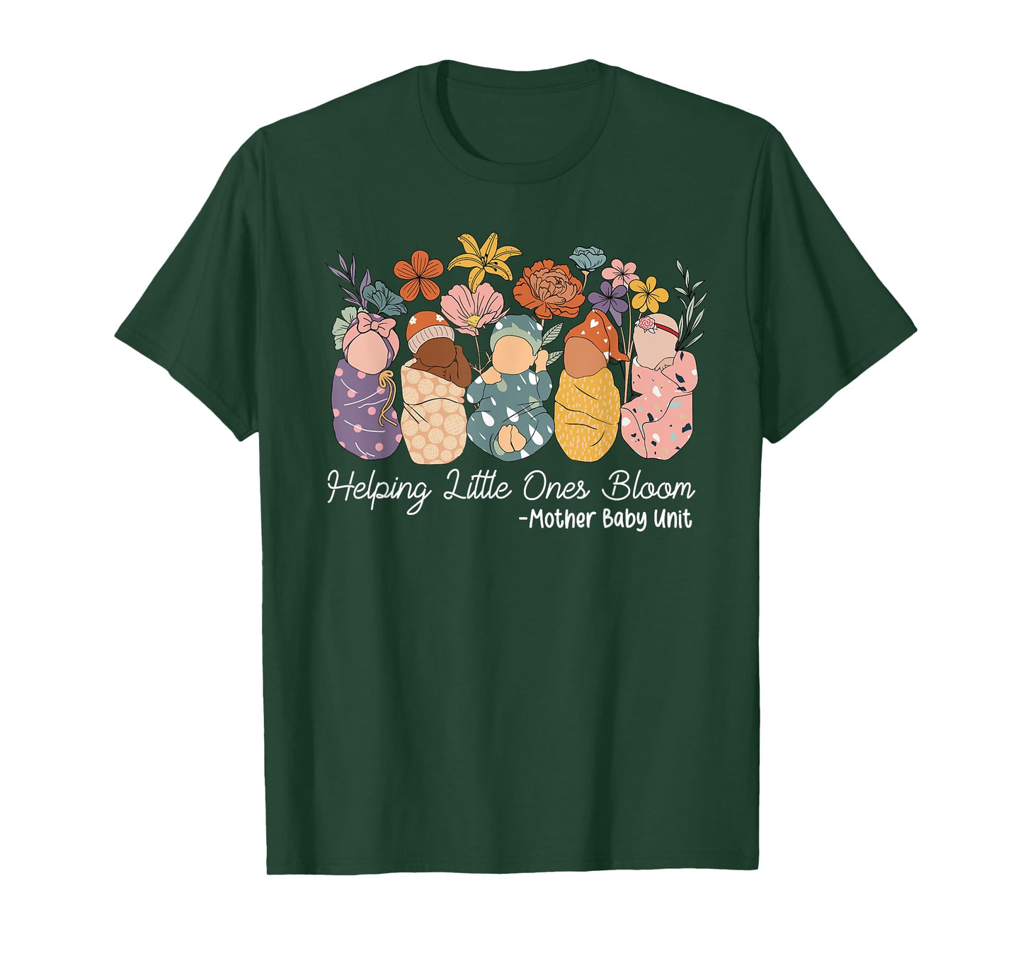 Retro Groovy Helping Little Ones Bloom Mother Baby Unit T-Shirt