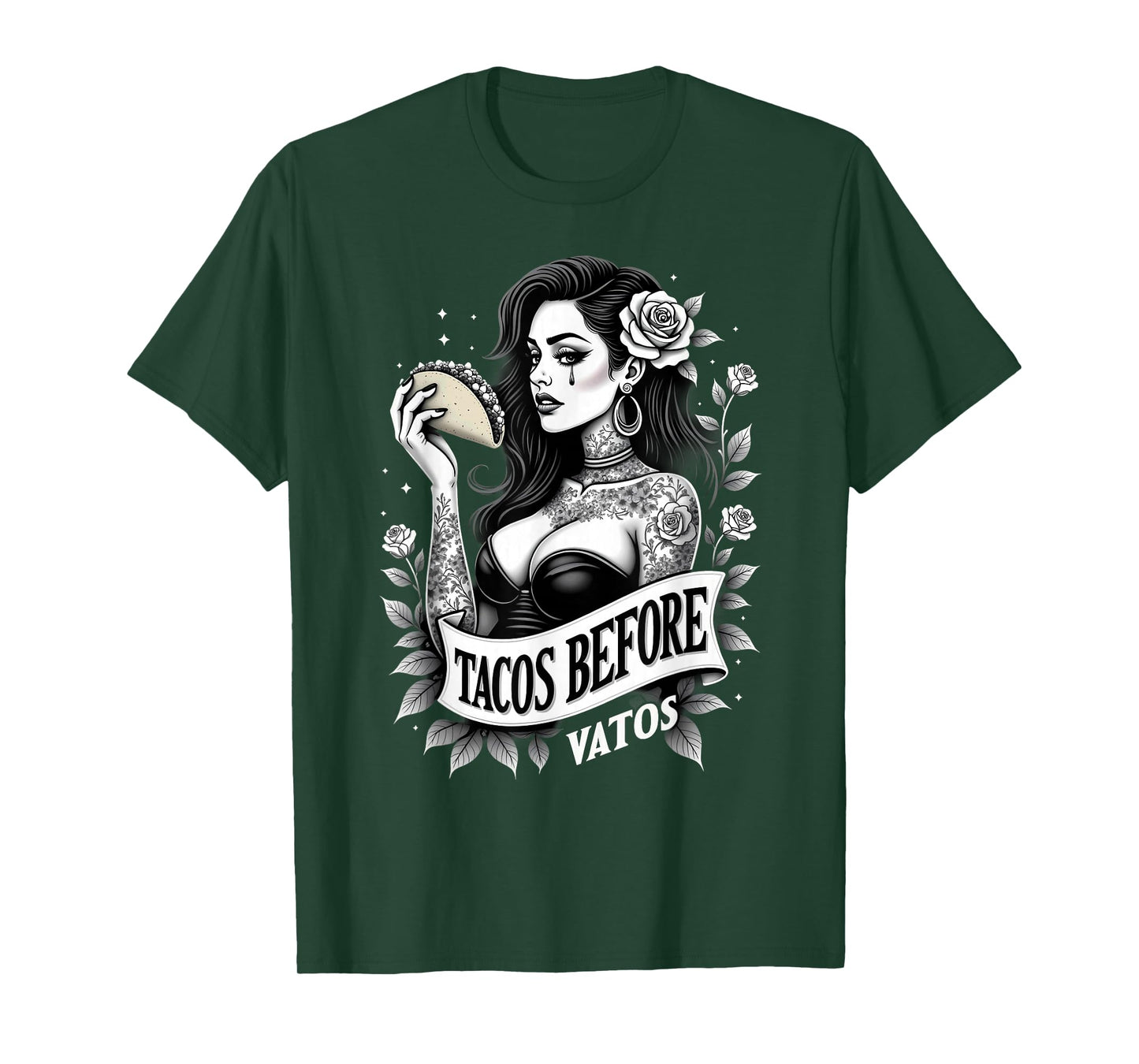 Sarcastic Spanish Mexican Tacos Before Vatos T-Shirt