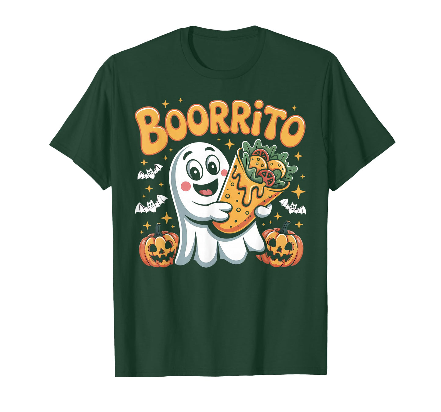 Boo Spooky Ghost Burrito Halloween Costume Funny Boorrito T-Shirt