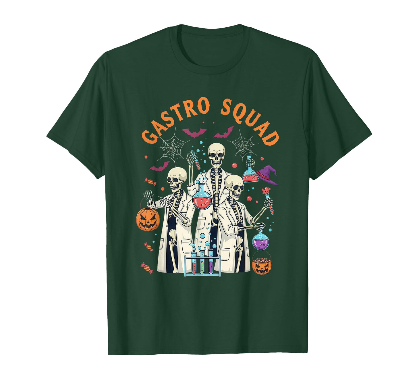 Gastro Squad Skeleton Halloween Science Lab Costume T-Shirt