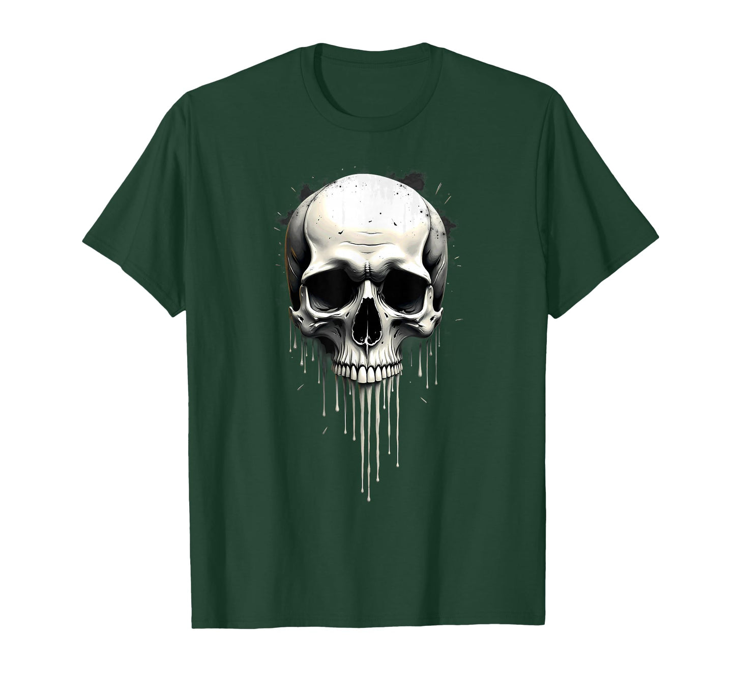 Melting Scary Skull Drip Skeleton Halloween T-Shirt