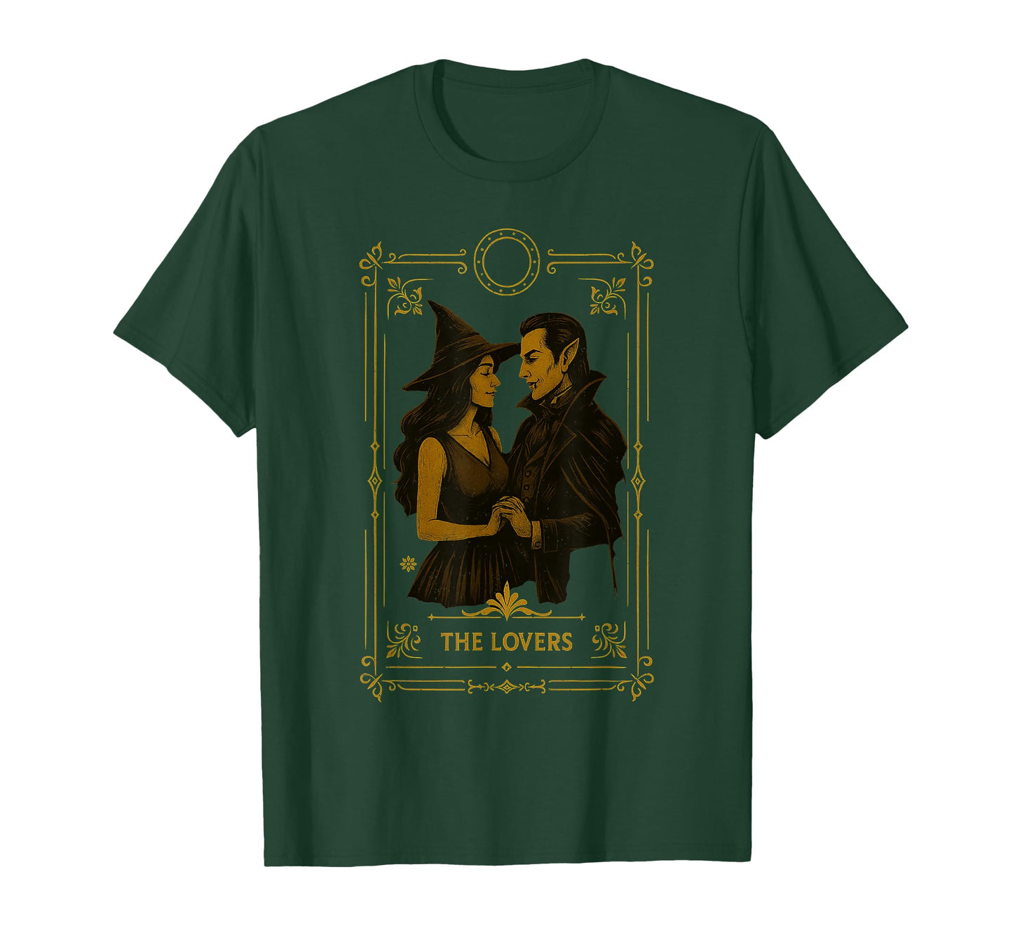 The Lovers Tarot Card Halloween Vintage Witch Vampire Spooky T-Shirt