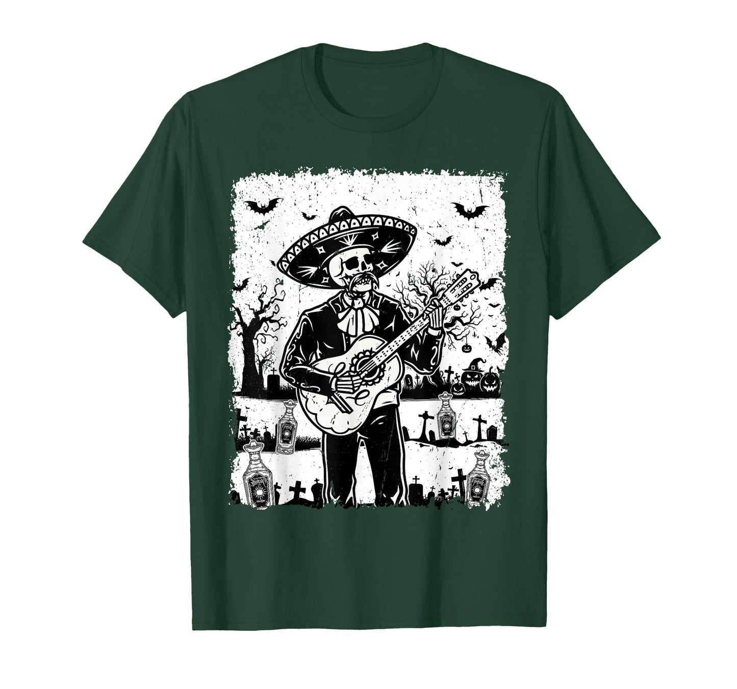 Mariachi Skeleton Tequila Dia De Los Muertos Day of The Dead T-Shirt