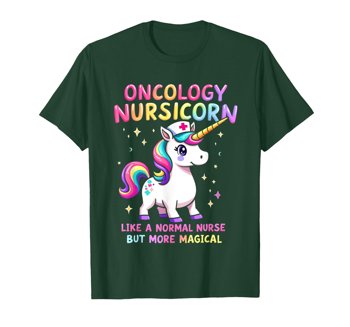 Funny Nurses Departments RN Apparel Unisex Black Short Sleeve Nursicorn T-Shirt - Small - Oncology Nurse T-Shirts
