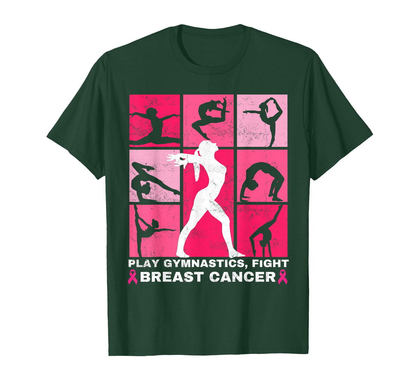 Gymnastics Lovers Breast Cancer Awareness For Gymnast Girls T-Shirt