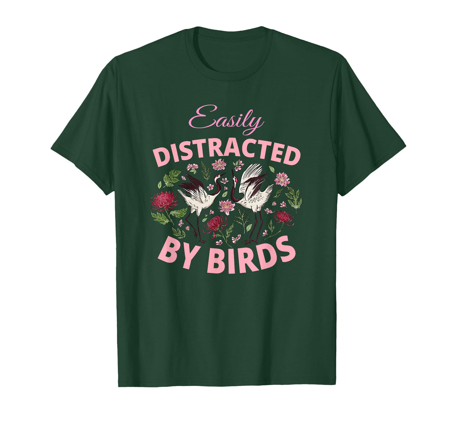 Bird Watching Binoculars Bird Species Distracted Flowers T-Shirt