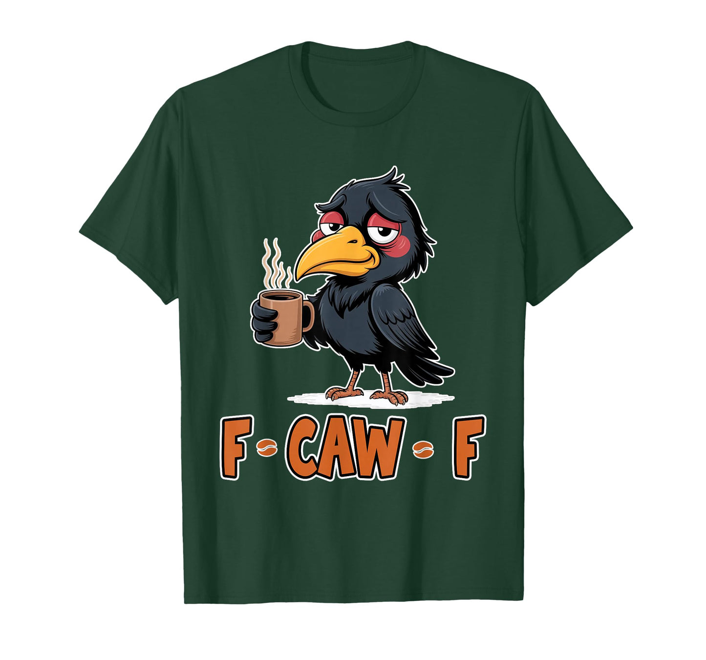 Coffee Crow Gothic Raven Funny Halloween F Caw F Meme Humor T-Shirt