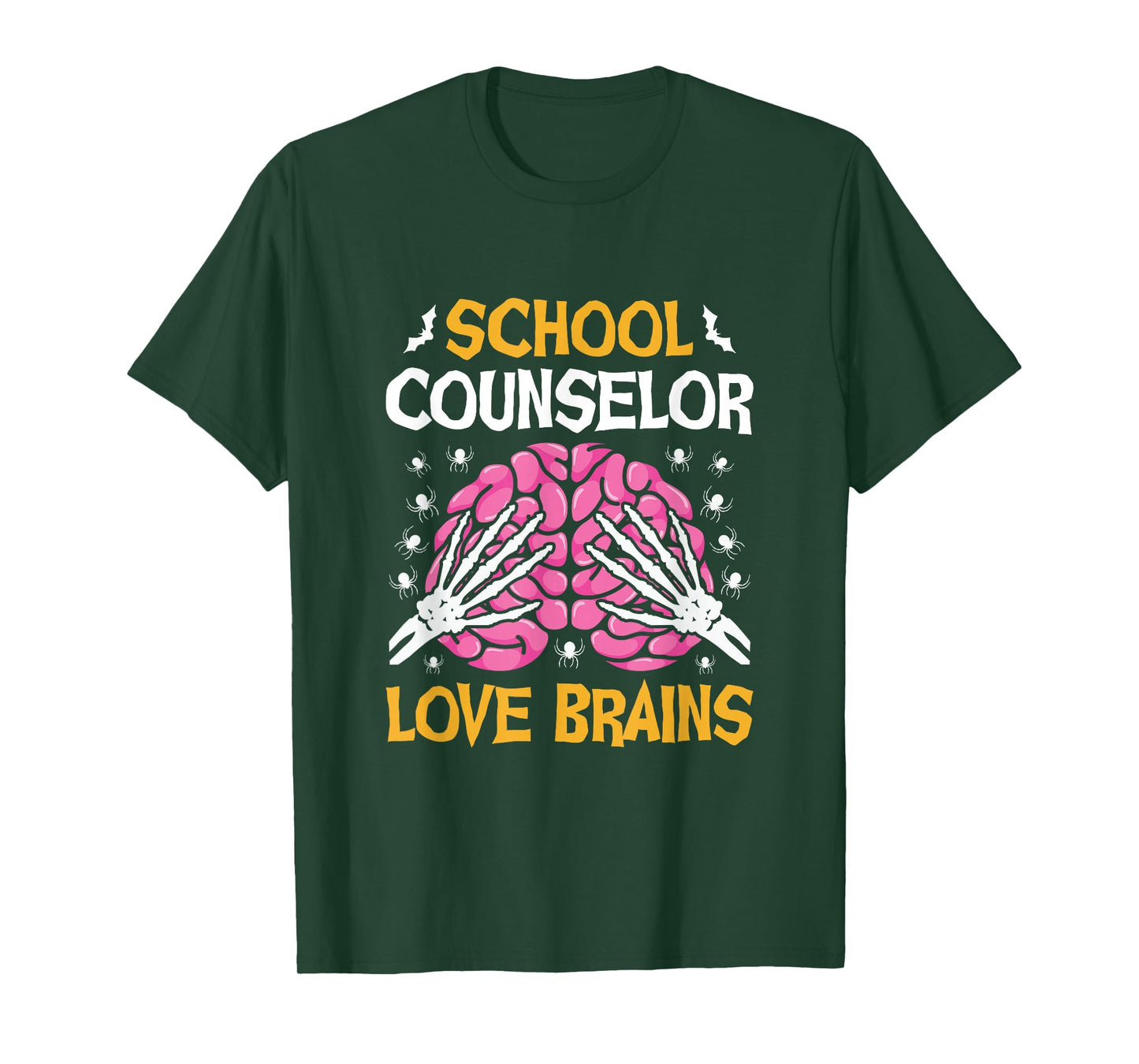 School Counselor Love Brains Funny Halloween School T-Shirt