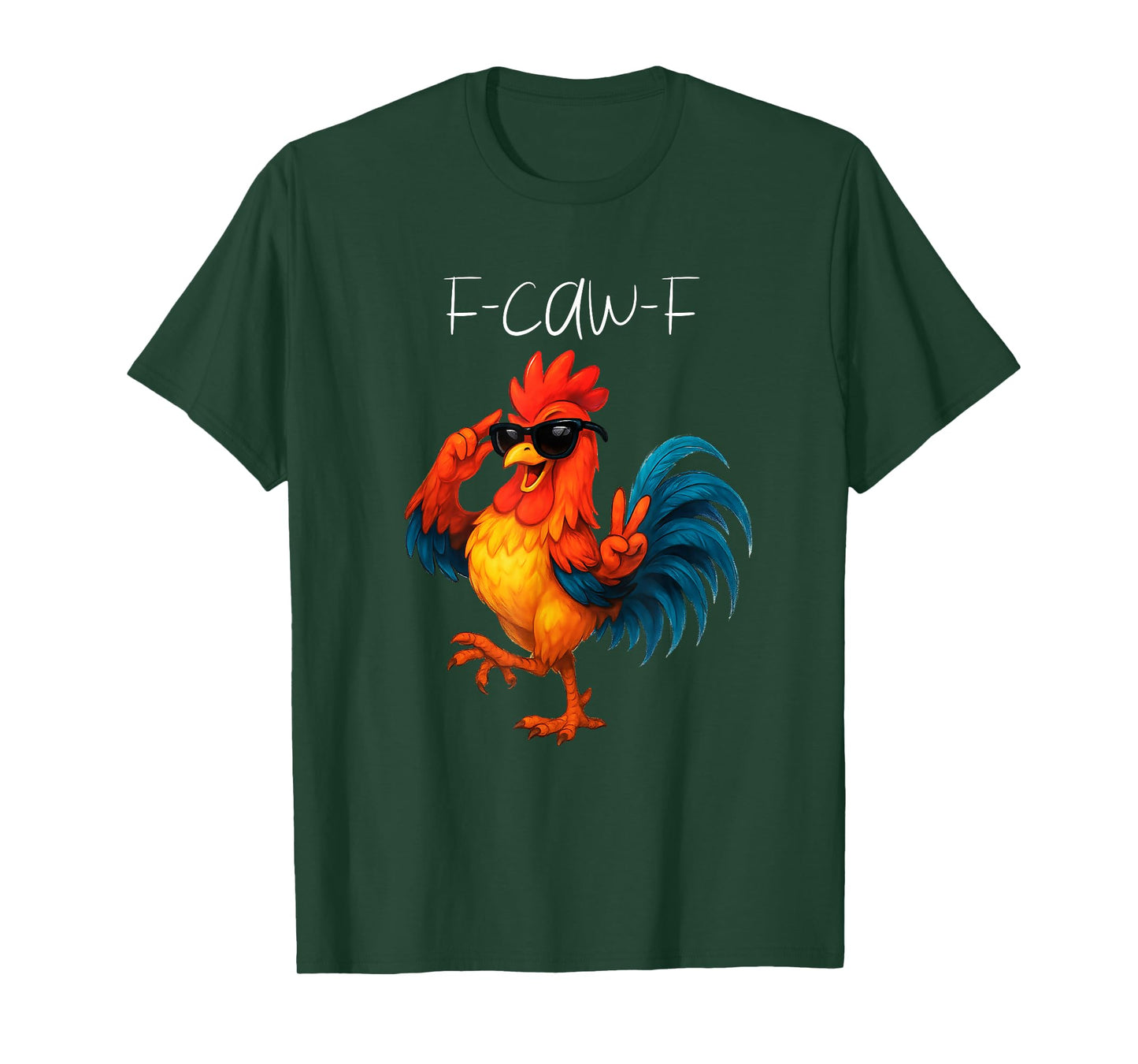 Funny Dancing Chicken F-Caw-F Cool Rooster Peace Sign Men T-Shirt