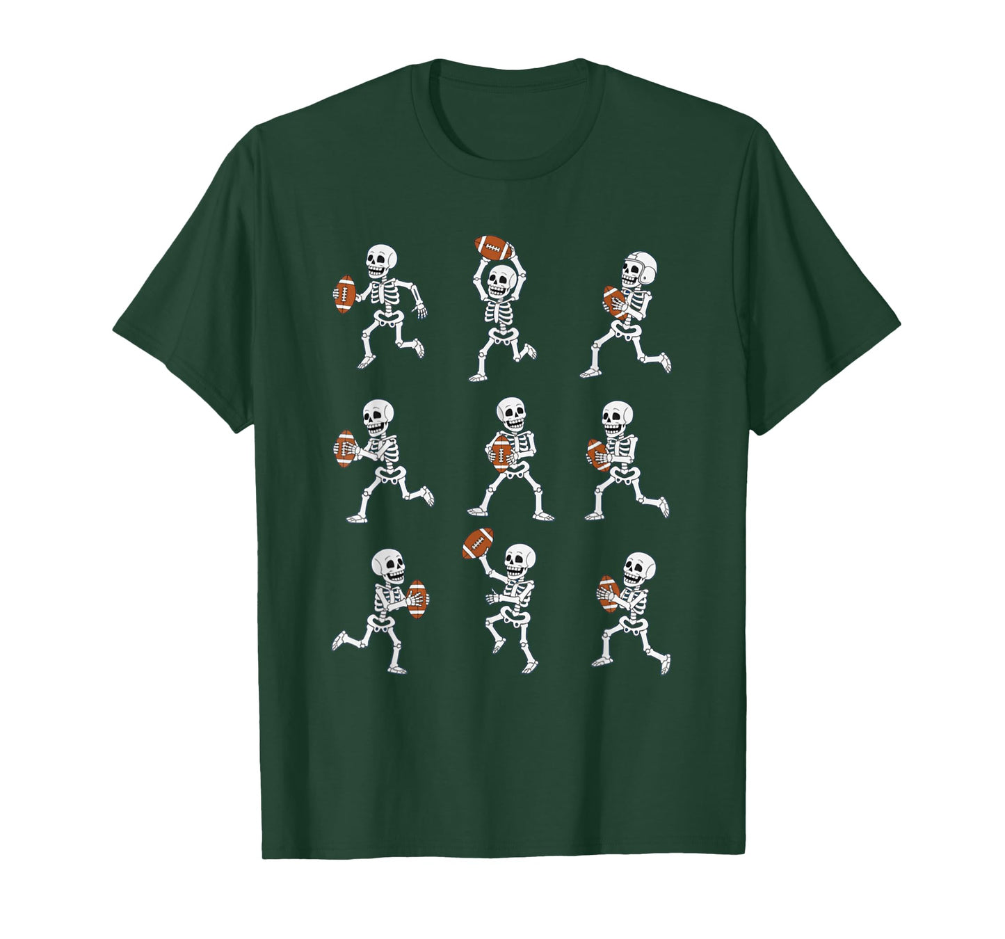 Funny Skeleton Football Halloween Designs for Boys and Kids T-Shirt