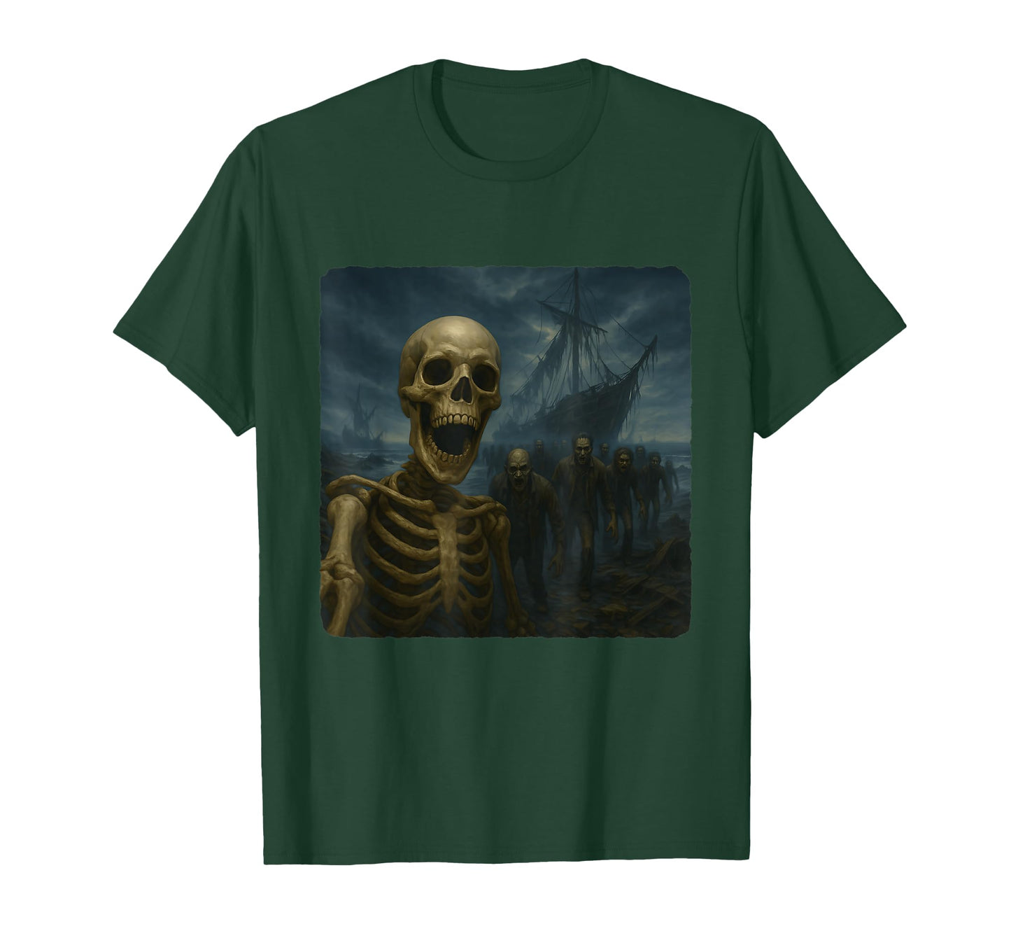 Skeleton Selfie Zombies Apocalypse Humor Funny Halloween T-Shirt