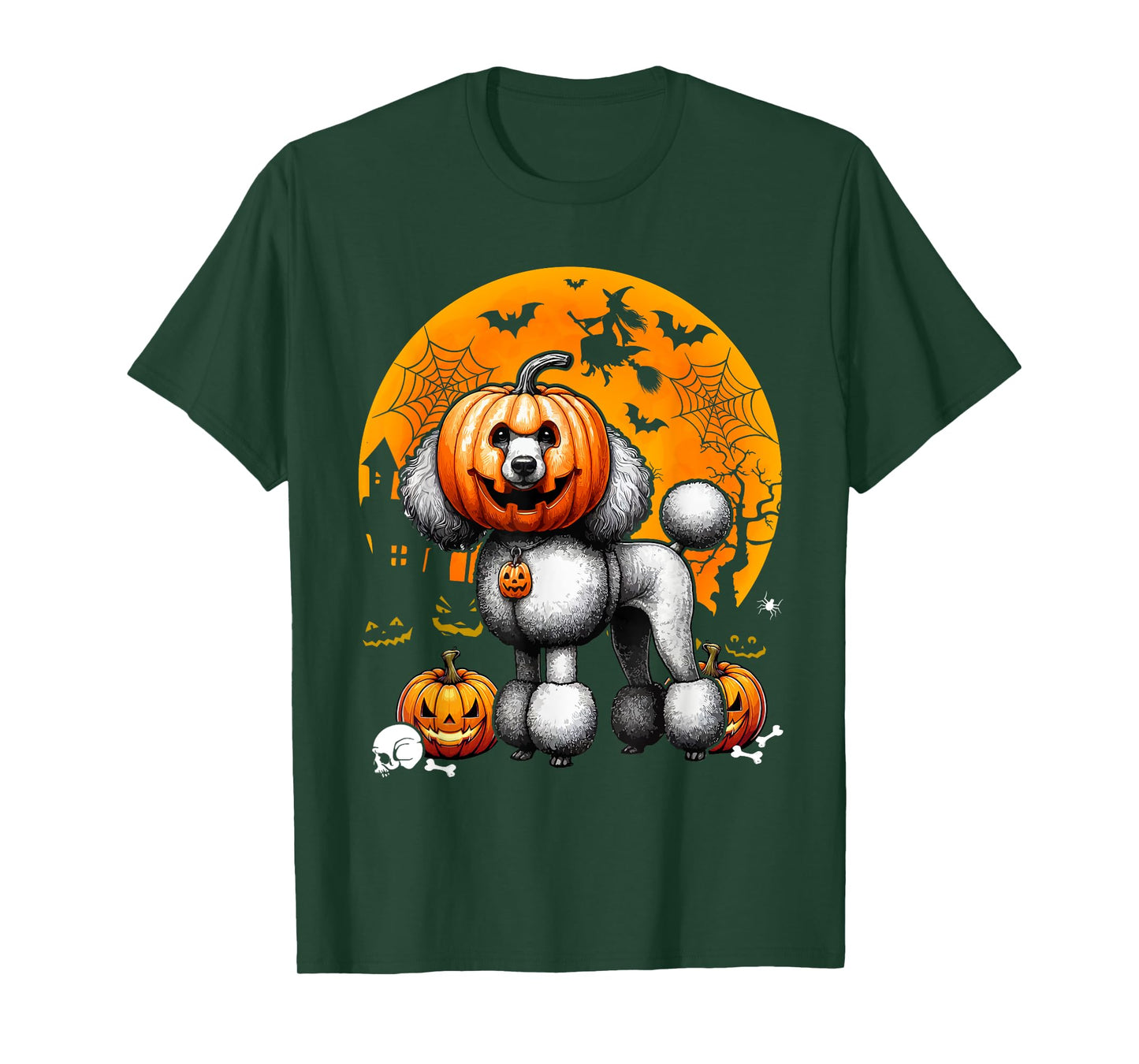 Poodle Cosplay Carved Pumpkins Horror Head Halloween Owner T-Shirt
