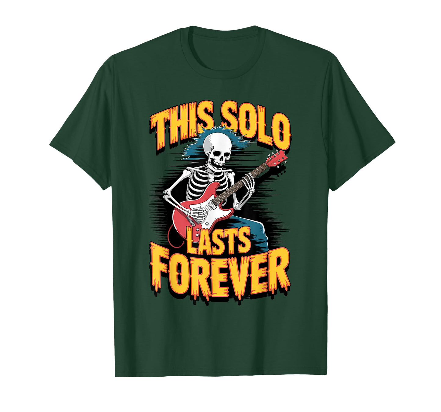 Skeleton Guitarist Halloween Funny Spooky Musician T-Shirt