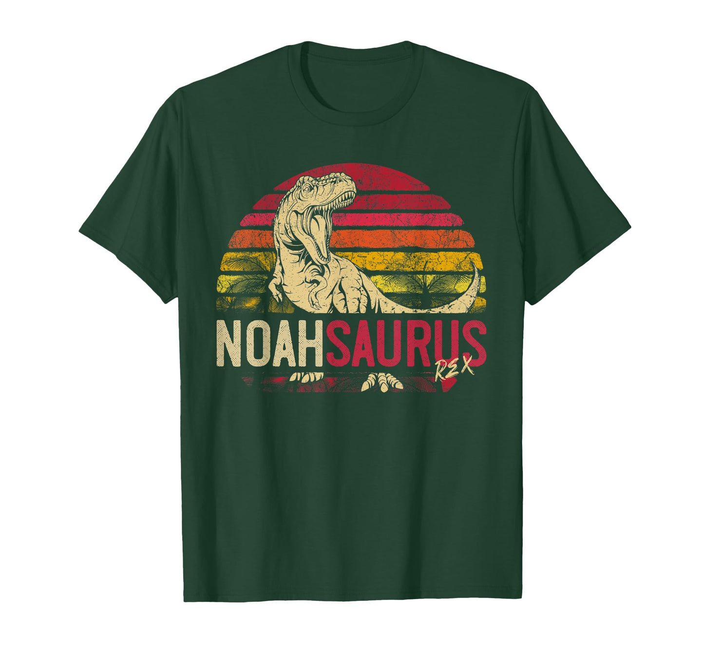 Noah Saurus Funny Personalized Dinosaur T Rex Name Boys Gift T-Shirt