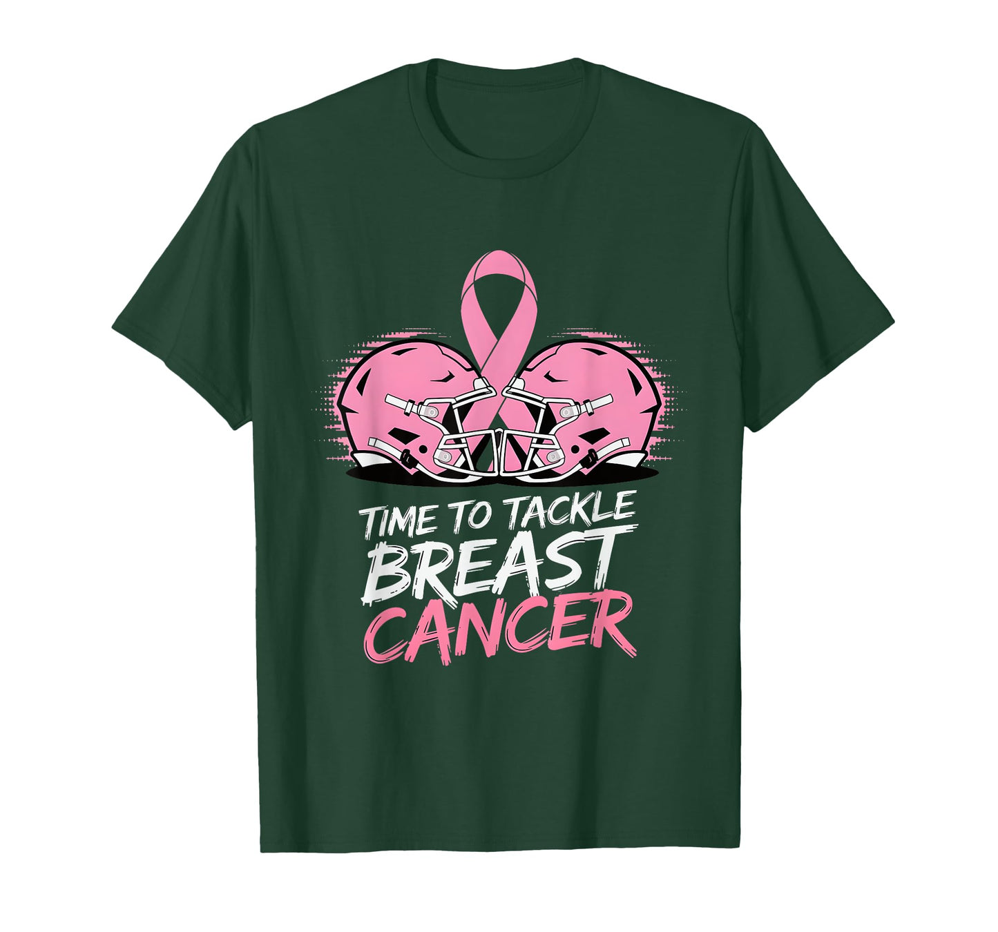 Tackle Football Breast Cancer Awareness Pink Ribbon Boys Kid T-Shirt